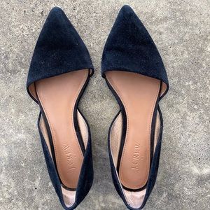 J Crew Zoe Black Suede d’Orsay Flats size 6.5